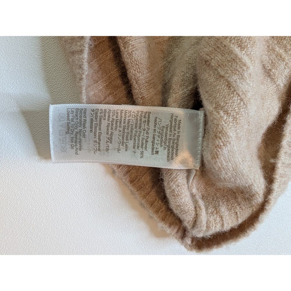 J Crew Size Medium Ribbed mockneck sweater in Supersoft yarn Womens Camel - Picture 9 of 12